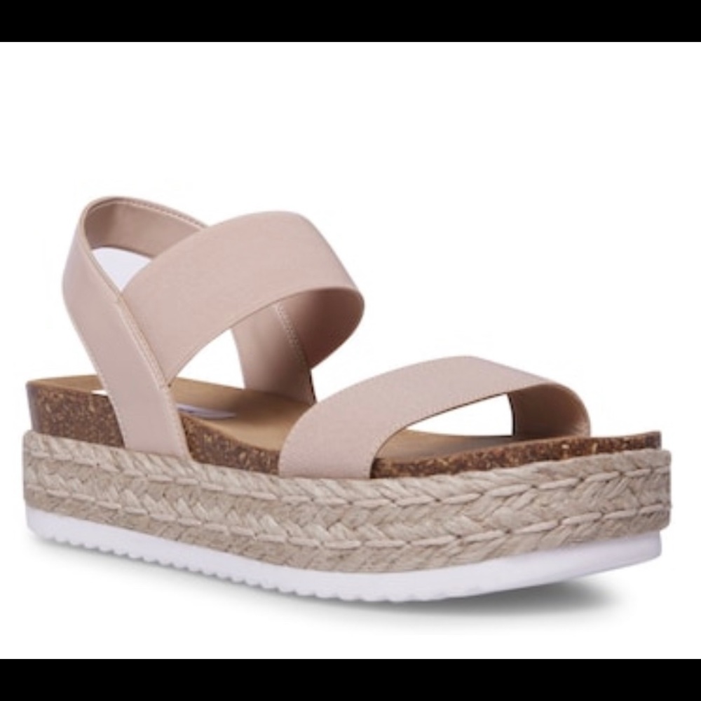 Steve Madden Jaklyn Epadrille Platform Sandals - Nude